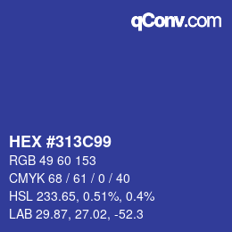 Color code: HEX #313C99 | qconv.com