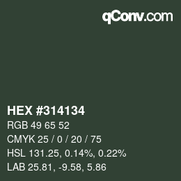 Color code: HEX #314134 | qconv.com