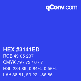 颜色代码: HEX #3141ED | qconv.com