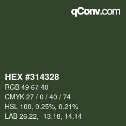 Color code: HEX #314328 | qconv.com