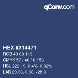 Color code: HEX #314471 | qconv.com