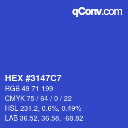 Color code: HEX #3147C7 | qconv.com