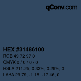Color code: HEX #31486100 | qconv.com