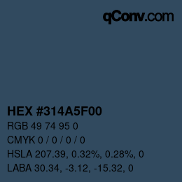 Color code: HEX #314A5F00 | qconv.com