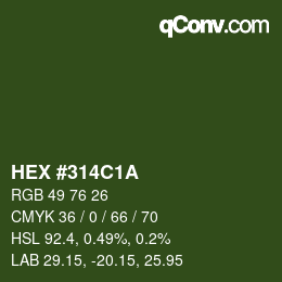 Color code: HEX #314C1A | qconv.com