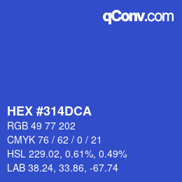 Color code: HEX #314DCA | qconv.com