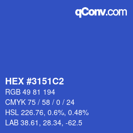 カラーコード: HEX #3151C2 | qconv.com