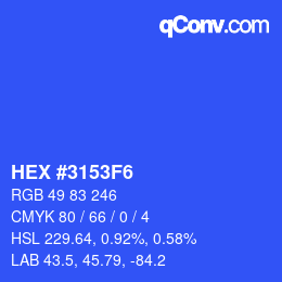 Color code: HEX #3153F6 | qconv.com