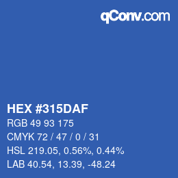 Color code: HEX #315DAF | qconv.com