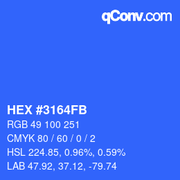 Color code: HEX #3164FB | qconv.com