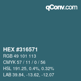 Color code: HEX #316571 | qconv.com