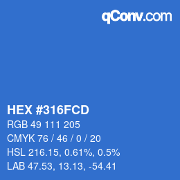 Color code: HEX #316FCD | qconv.com