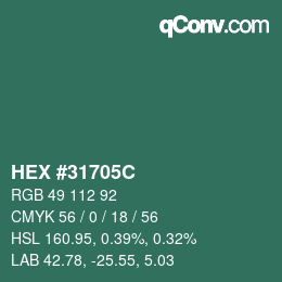 Código de color: HEX #31705C | qconv.com