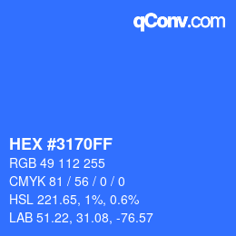 カラーコード: HEX #3170FF | qconv.com