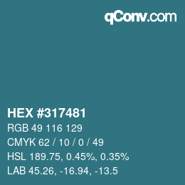 Color code: HEX #317481 | qconv.com