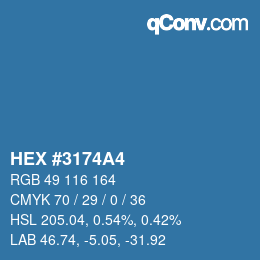 カラーコード: HEX #3174A4 | qconv.com