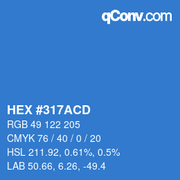 Color code: HEX #317ACD | qconv.com