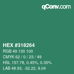 Color code: HEX #318264 | qconv.com