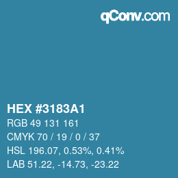 Color code: HEX #3183A1 | qconv.com