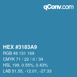 Color code: HEX #3183A9 | qconv.com