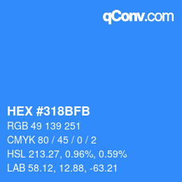 Color code: HEX #318BFB | qconv.com