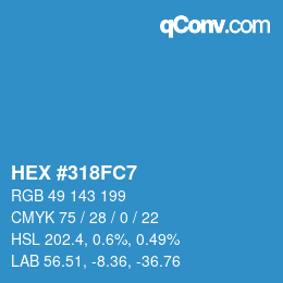 Color code: HEX #318FC7 | qconv.com