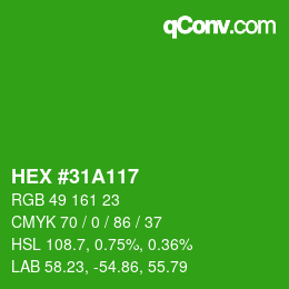Color code: HEX #31A117 | qconv.com