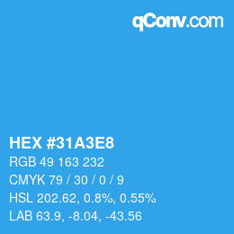 Color code: HEX #31A3E8 | qconv.com