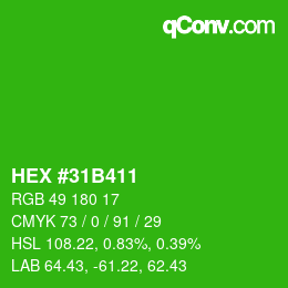 Color code: HEX #31B411 | qconv.com