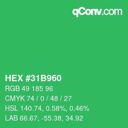 Color code: HEX #31B960 | qconv.com