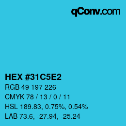 Color code: HEX #31C5E2 | qconv.com