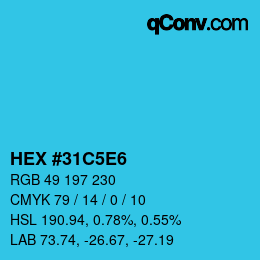 Color code: HEX #31C5E6 | qconv.com