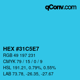 Color code: HEX #31C5E7 | qconv.com