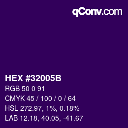 Color code: HEX #32005B | qconv.com