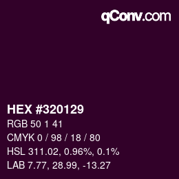 颜色代码: HEX #320129 | qconv.com