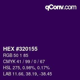 Color code: HEX #320155 | qconv.com