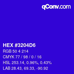 カラーコード: HEX #3204D6 | qconv.com