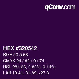 颜色代码: HEX #320542 | qconv.com