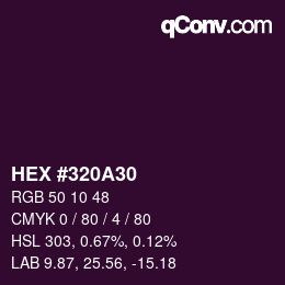颜色代码: HEX #320A30 | qconv.com