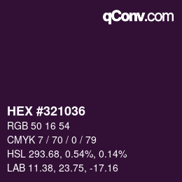 カラーコード: HEX #321036 | qconv.com