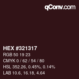 Color code: HEX #321317 | qconv.com