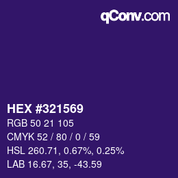 カラーコード: HEX #321569 | qconv.com
