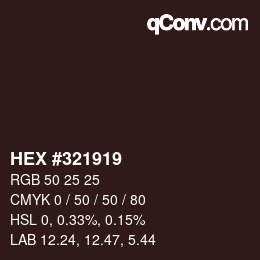 Color code: HEX #321919 | qconv.com