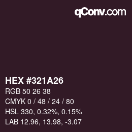 Color code: HEX #321A26 | qconv.com