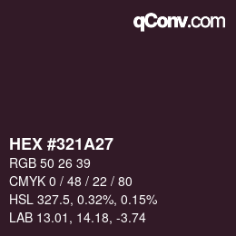 Color code: HEX #321A27 | qconv.com