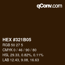 カラーコード: HEX #321B05 | qconv.com