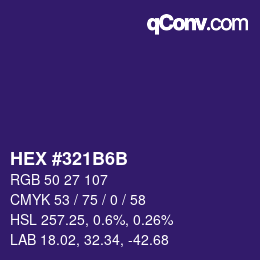 Color code: HEX #321B6B | qconv.com