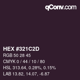 Color code: HEX #321C2D | qconv.com