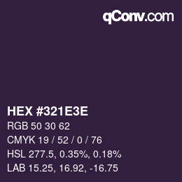 Color code: HEX #321E3E | qconv.com