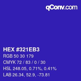 Color code: HEX #321EB3 | qconv.com